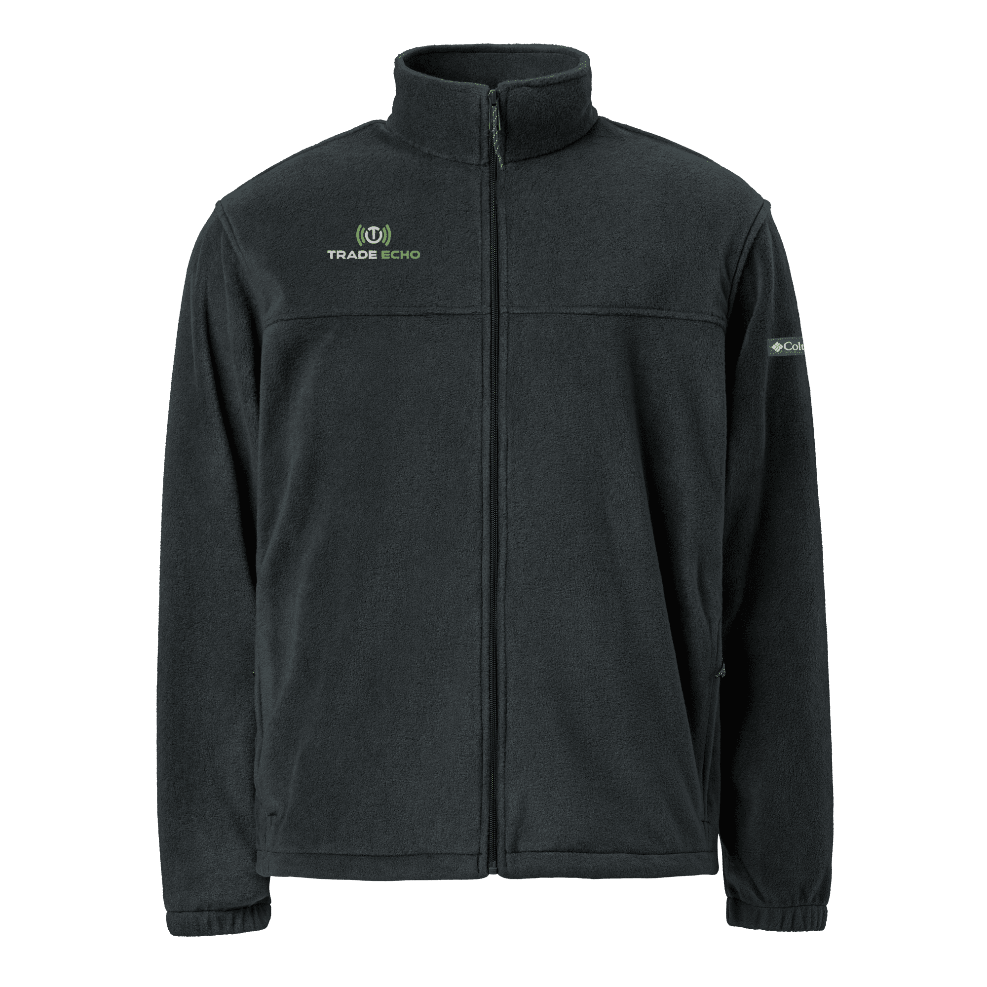 Black Columbia Fleece Jacket with the full Trade Echo logo embroidered on the right chest