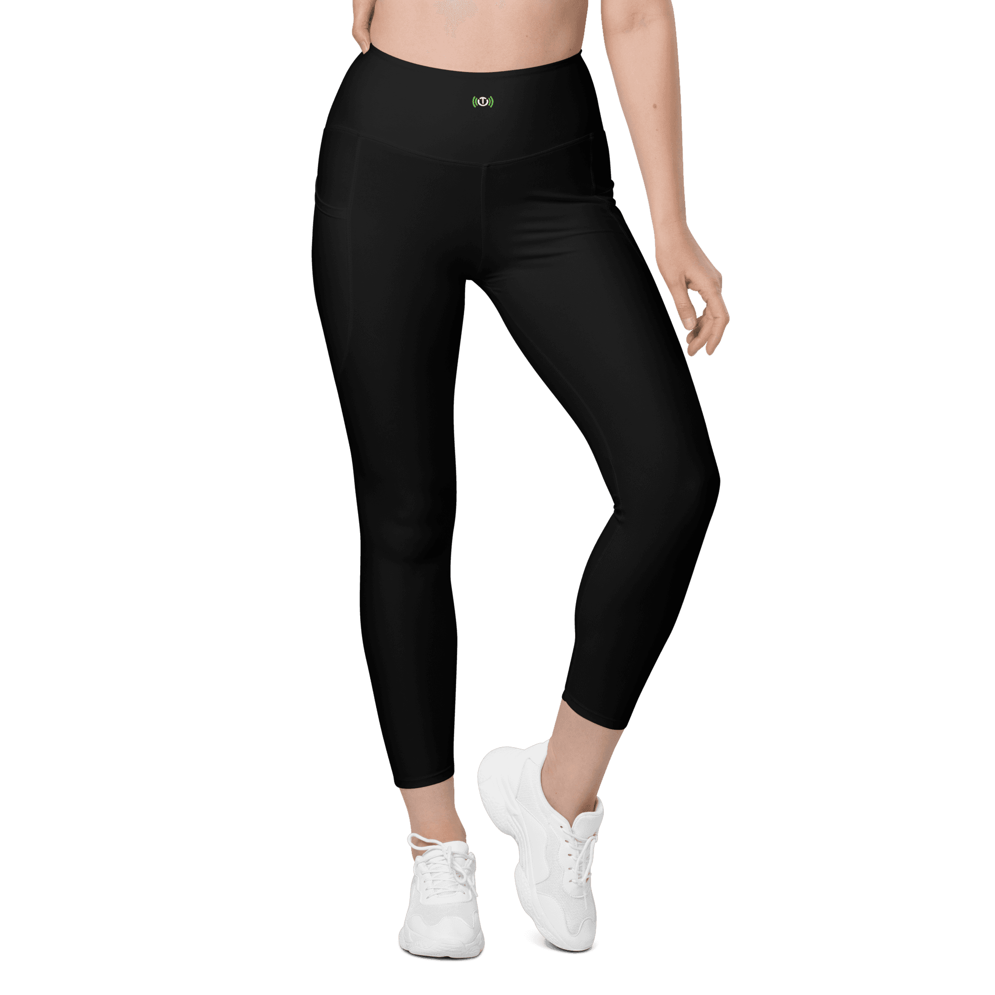 Move Pocket Leggings in black, front fit view on a model