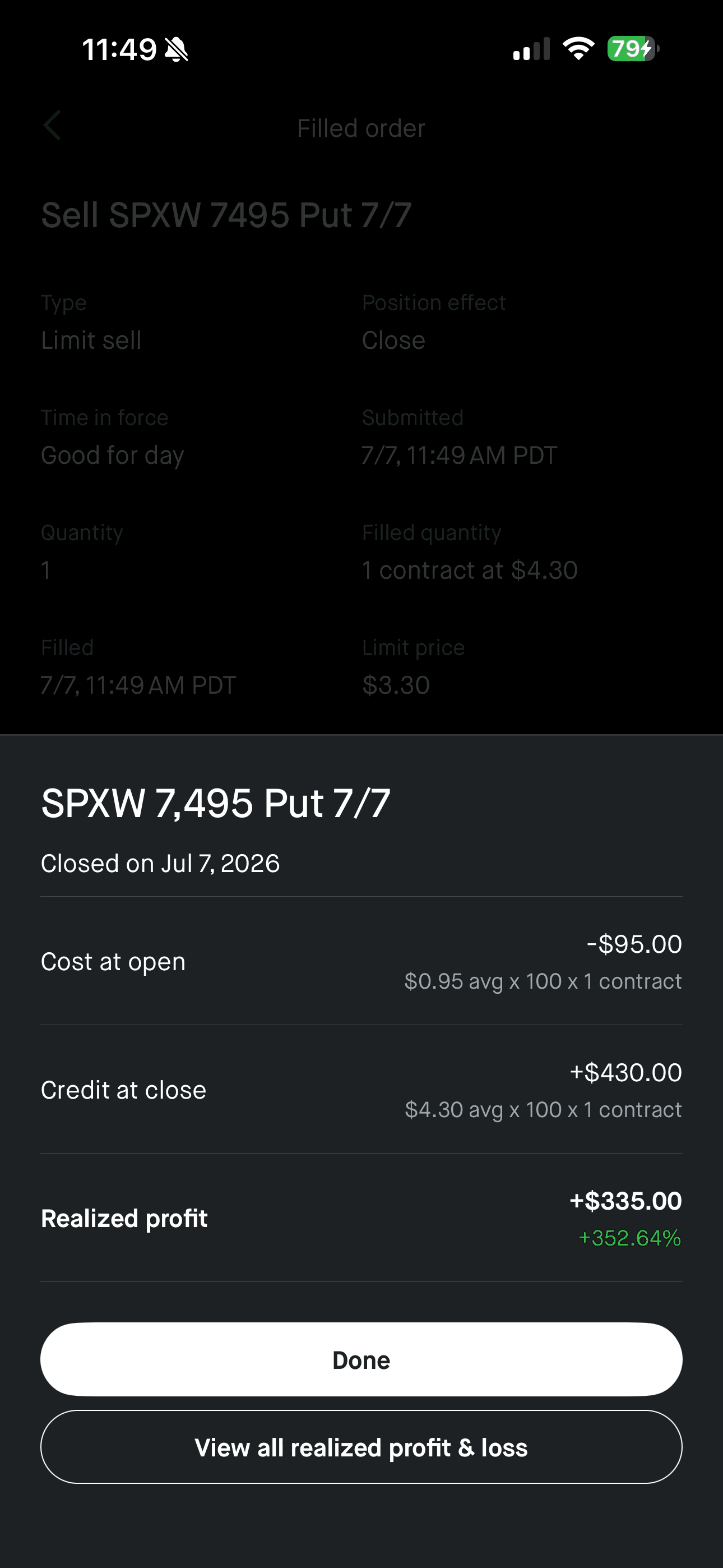 svint realized profit screenshot