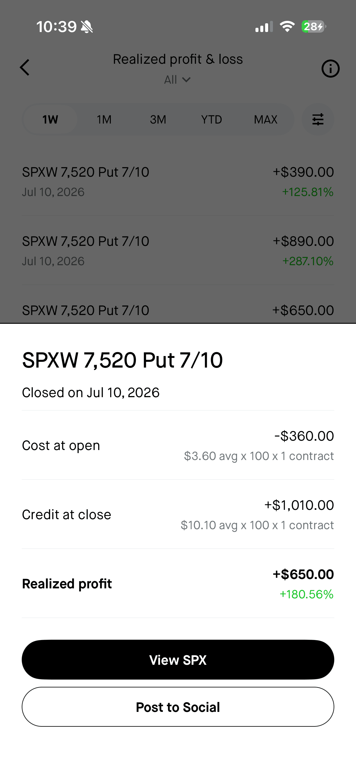 cooltesla realized profit screenshot