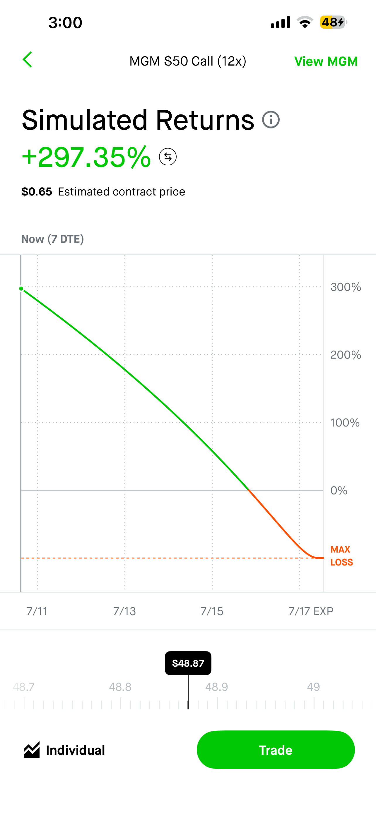 Coby realized profit screenshot
