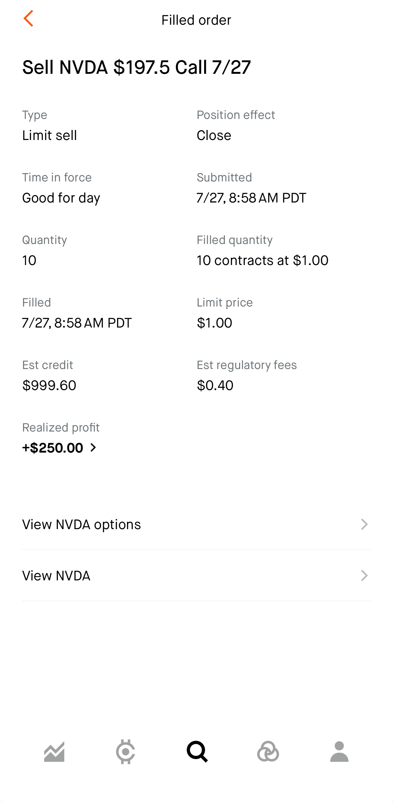 Kobrixzz realized profit screenshot