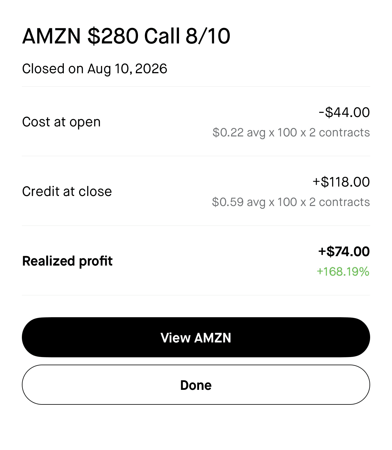 porschacher realized profit screenshot