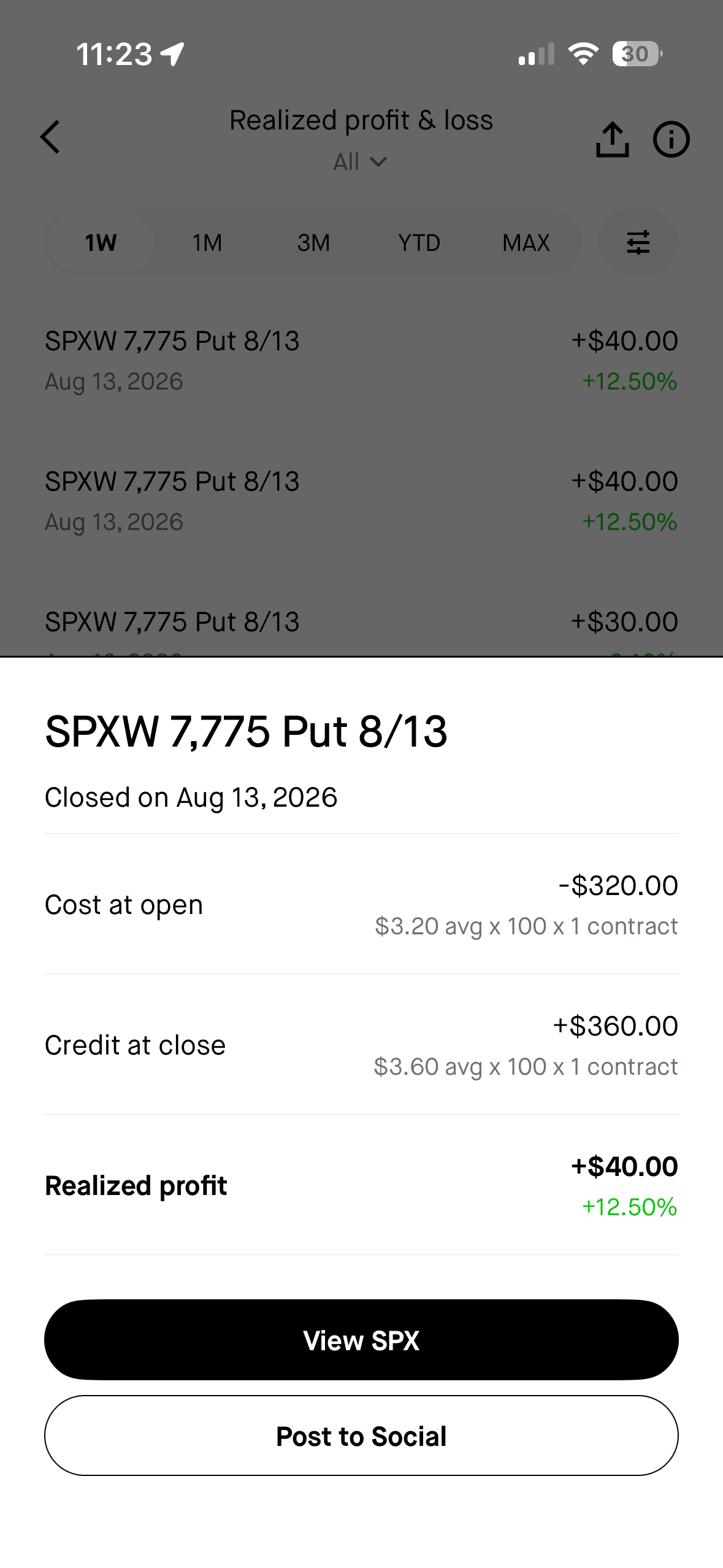 cooltesla realized profit screenshot