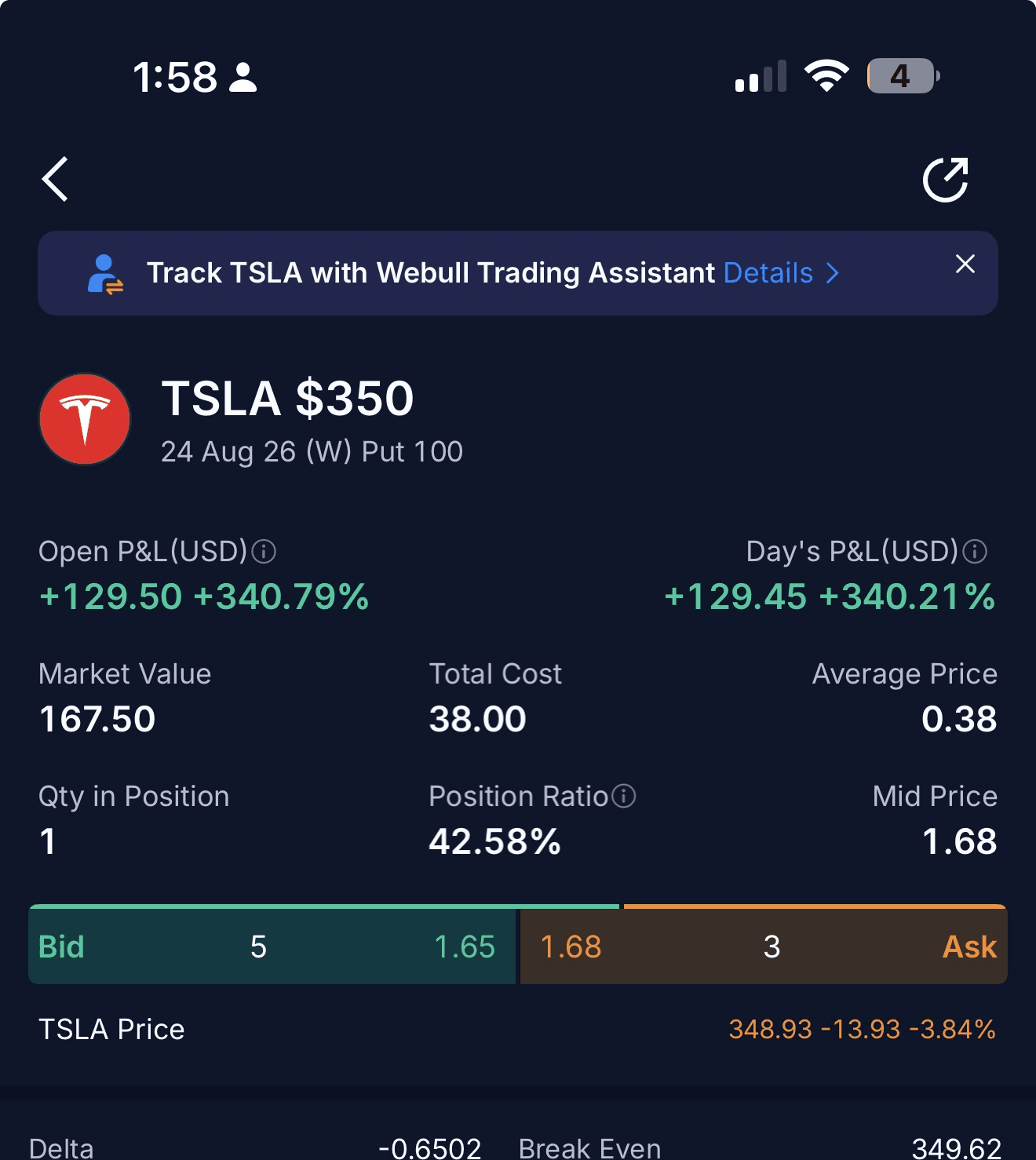 IMG realized profit screenshot