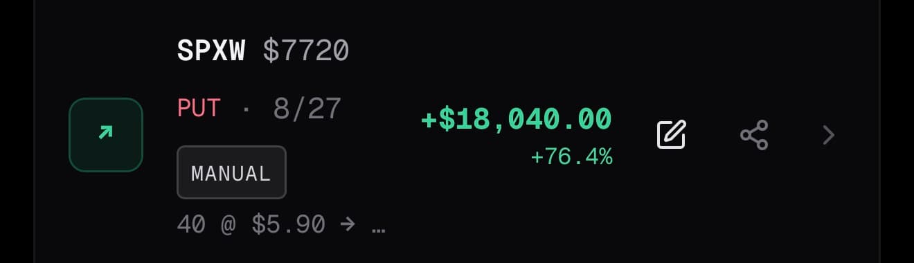 dustinstrade realized profit screenshot