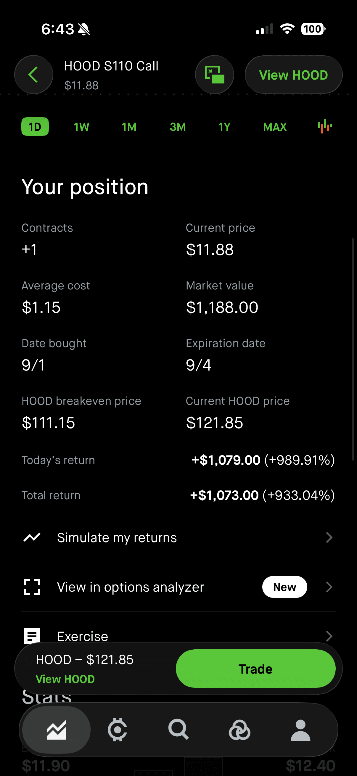 SilentStrikes realized profit screenshot