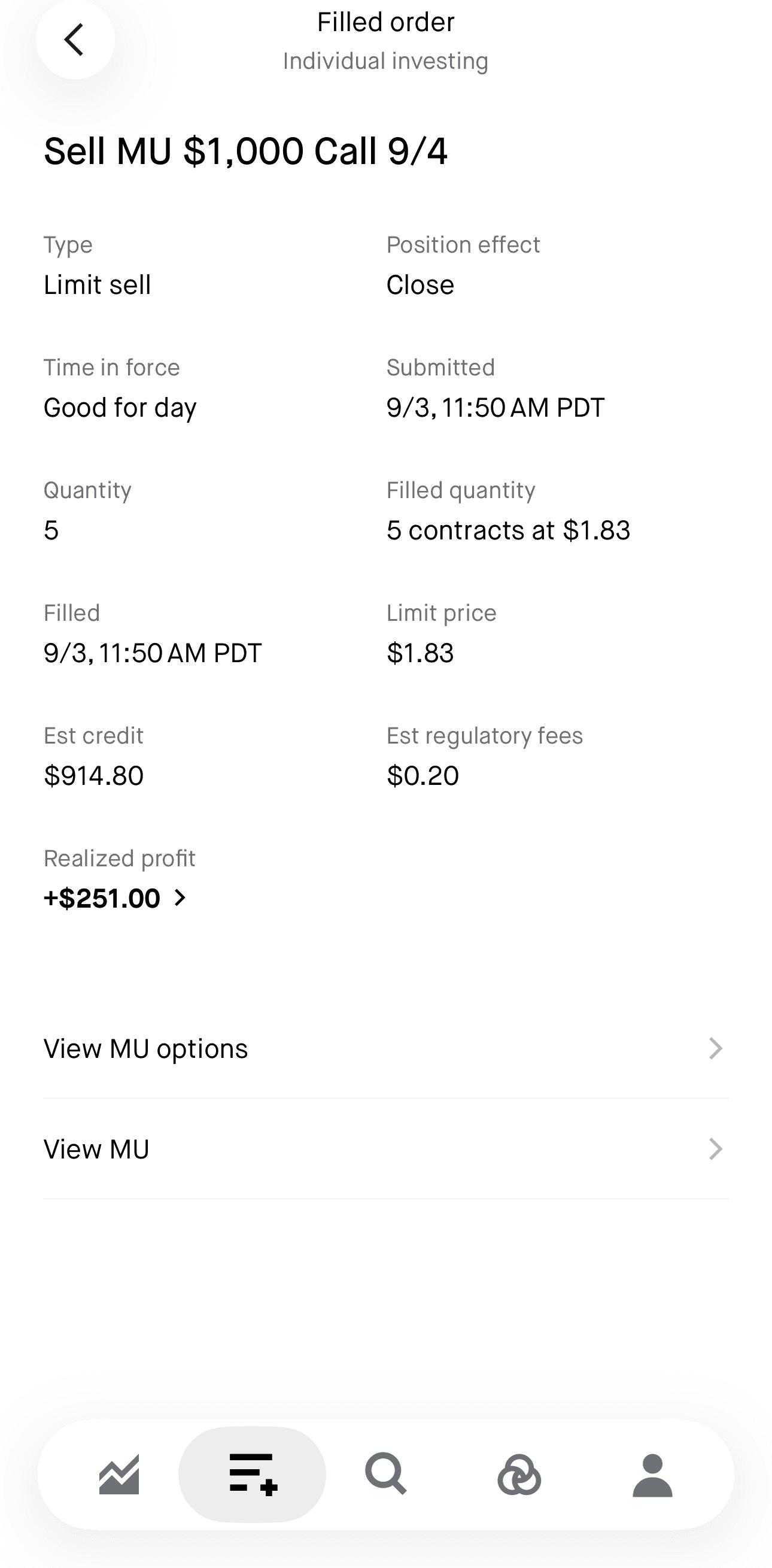 Kobrixzz realized profit screenshot