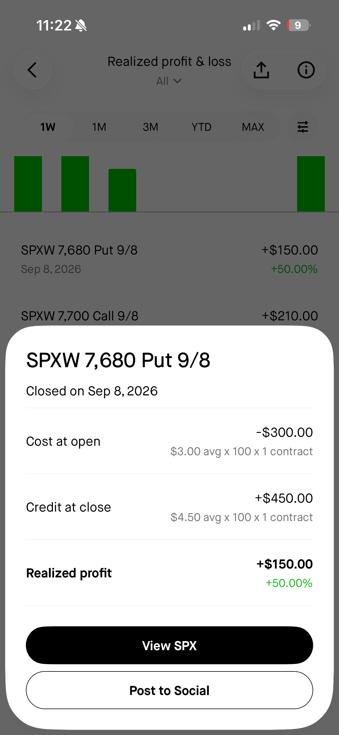 cooltesla realized profit screenshot
