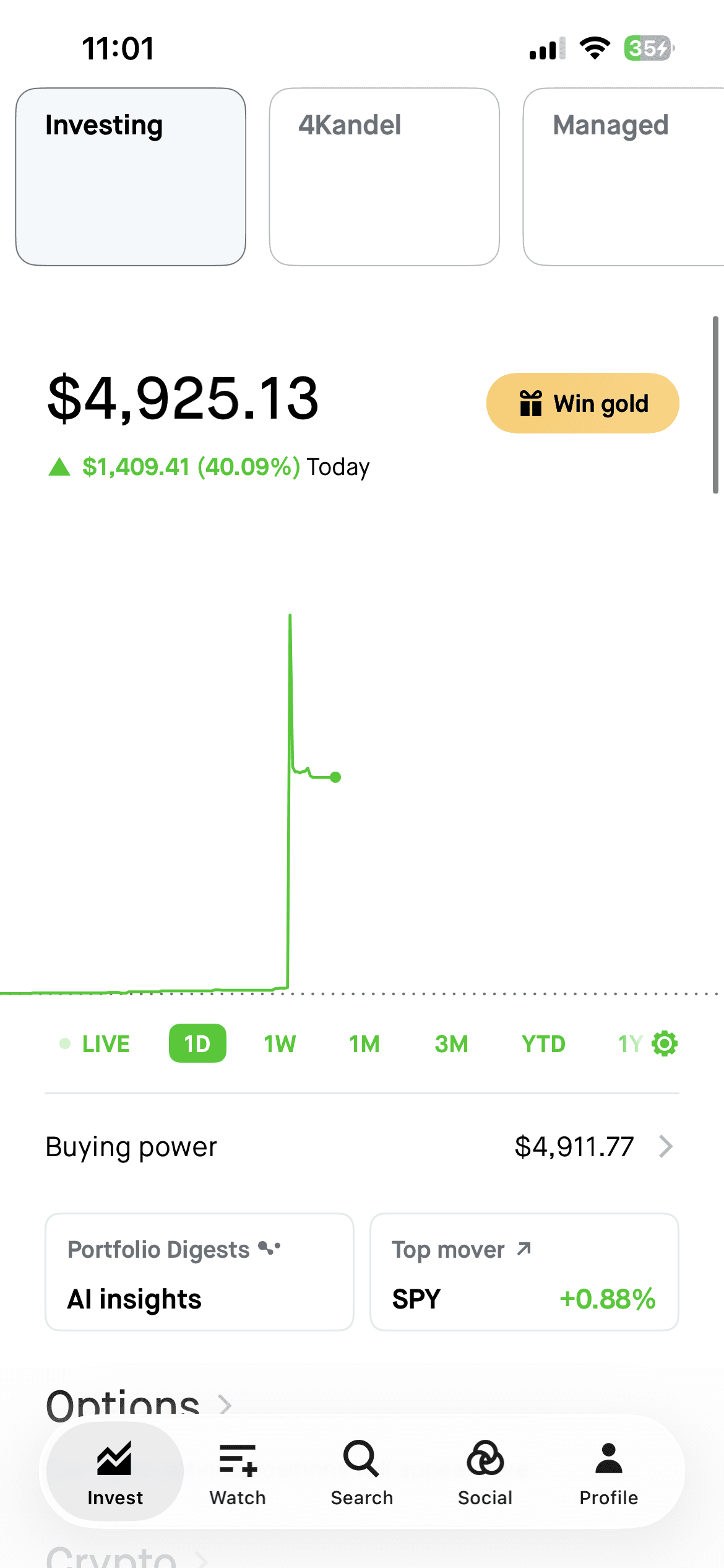 Wukong realized profit screenshot