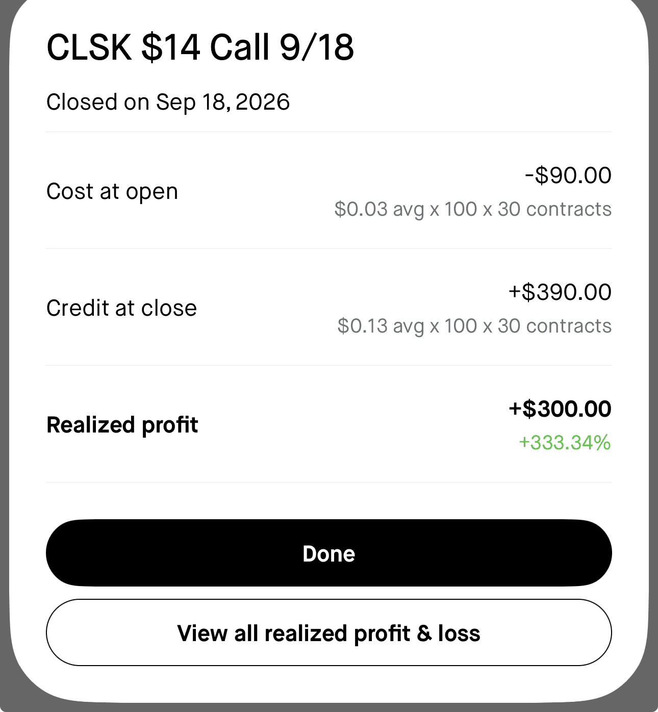 Nathan realized profit screenshot