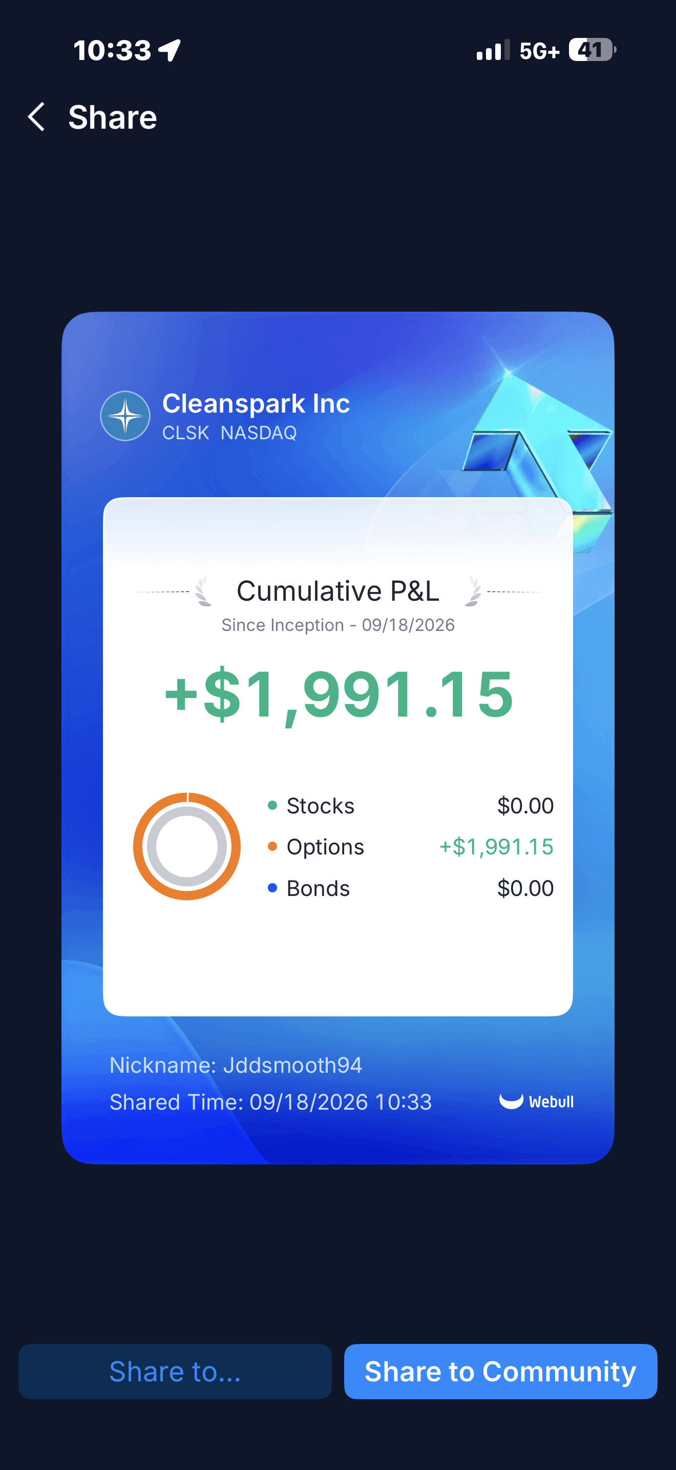 Smoovein94 realized profit screenshot