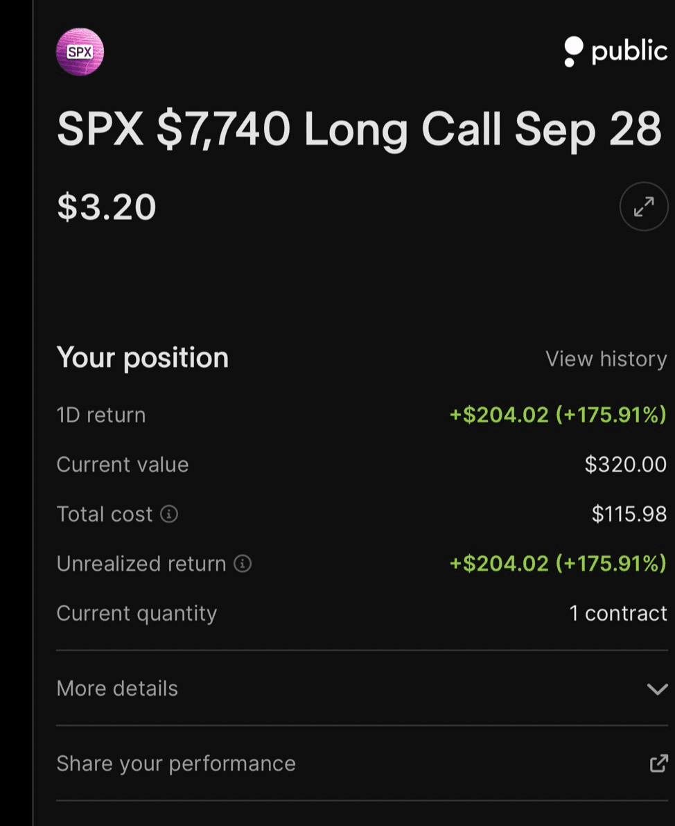 LUDES realized profit screenshot