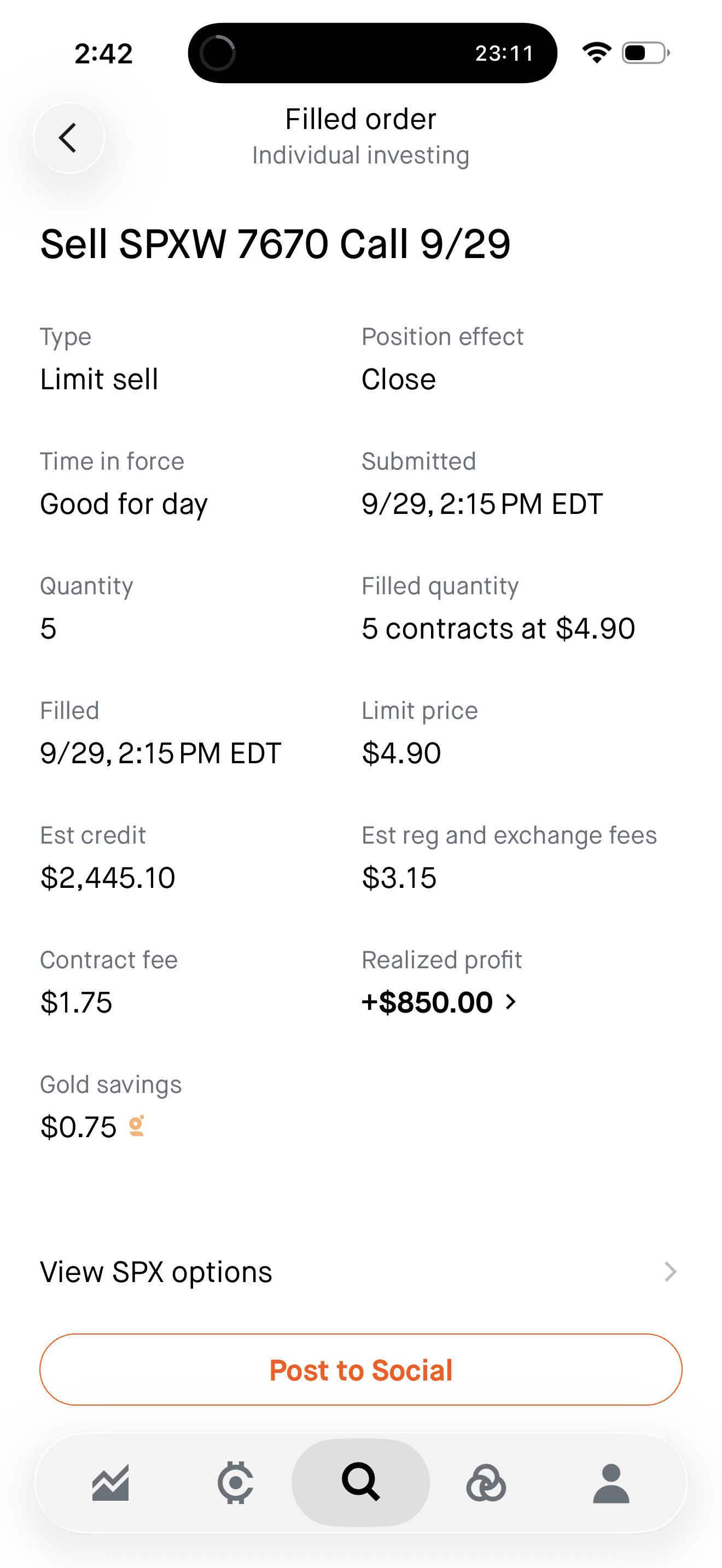Db1013 realized profit screenshot