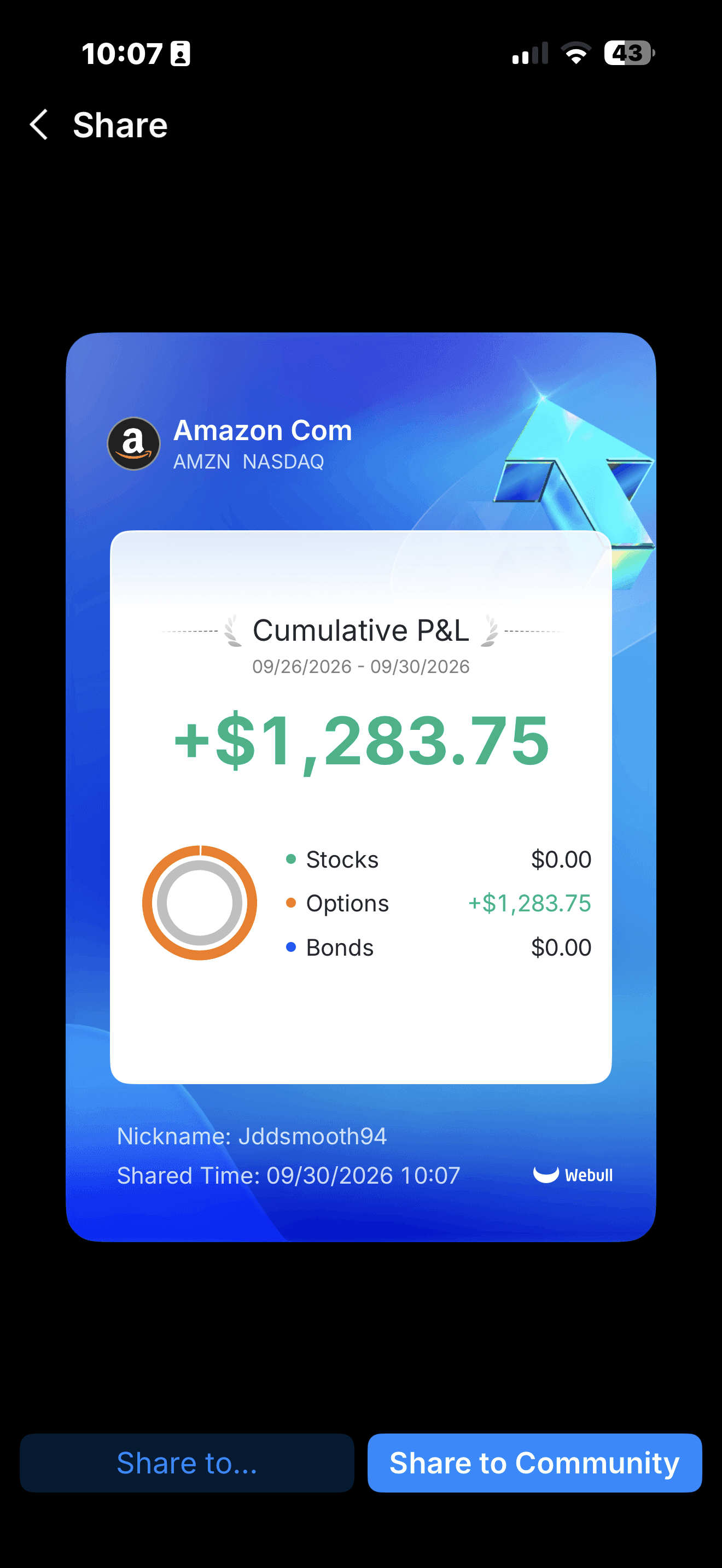 Smoovein94 realized profit screenshot