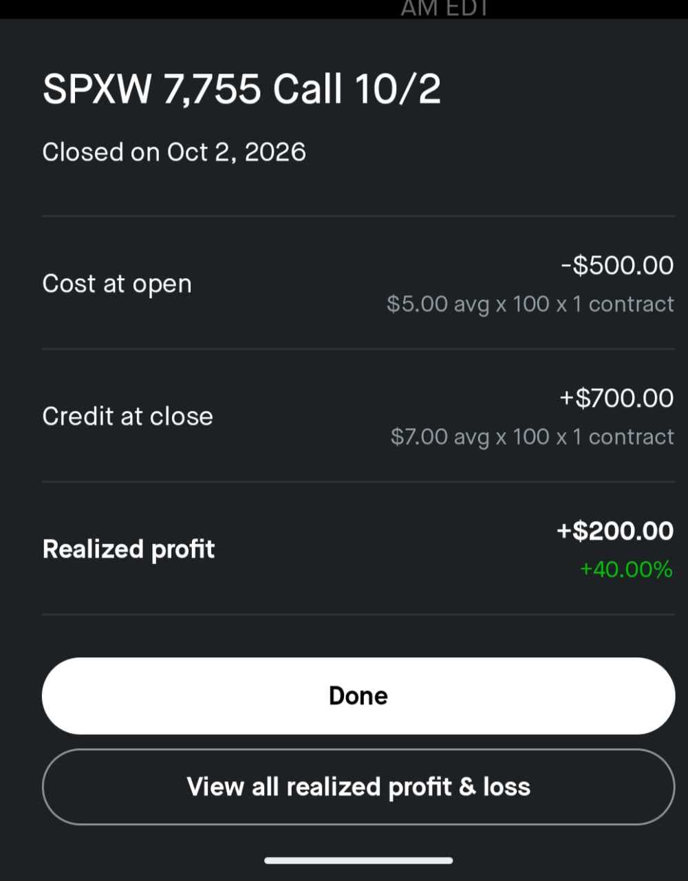 sarabasa realized profit screenshot