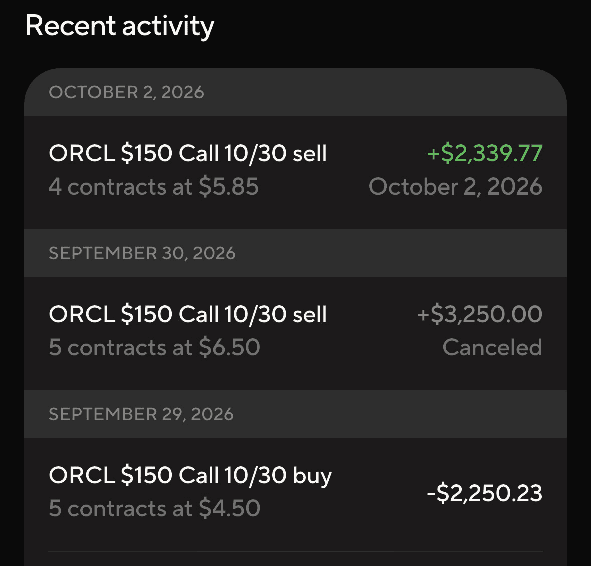 STACKS realized profit screenshot