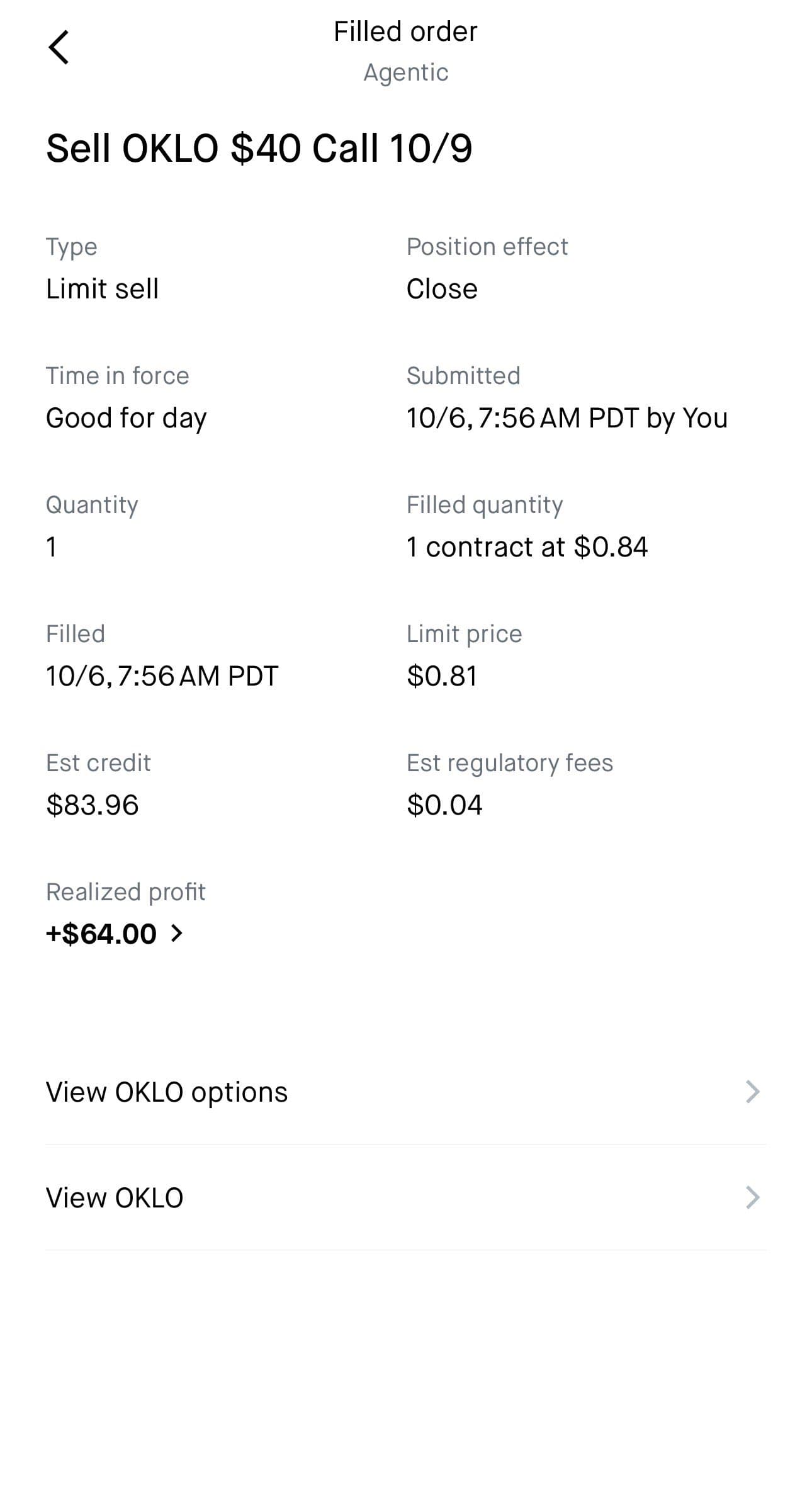 csco realized profit screenshot