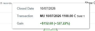 Longshot realized profit screenshot